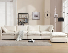 Bellemave® 129.9" Modern U - shaped Sectional Upholstered Sofa with Chaise Lounge - Bellemave