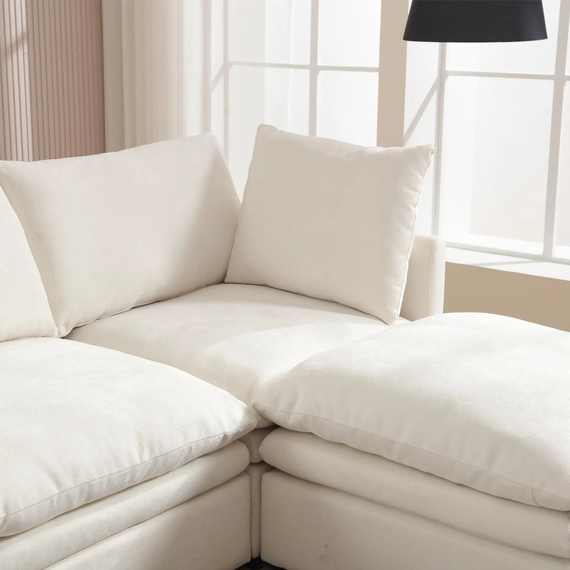Bellemave® 129.9" Modern U - shaped Sectional Upholstered Sofa with Chaise Lounge - Bellemave