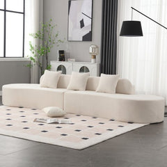 Bellemave® 130.5" Modern Curved Combination Sofa with 3 Pillows - Bellemave