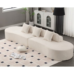 Bellemave® 130.5" Modern Curved Combination Sofa with 3 Pillows - Bellemave