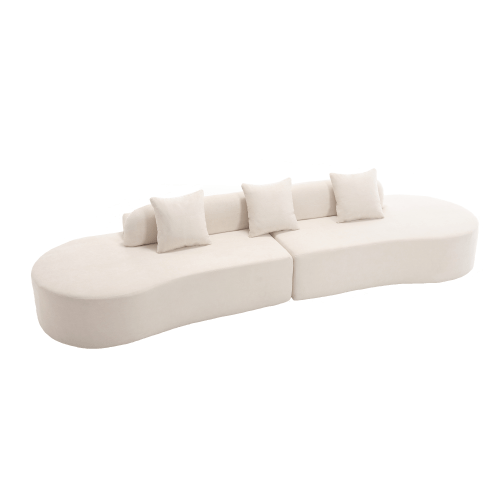 Bellemave® 130.5" Modern Curved Combination Sofa with 3 Pillows - Bellemave