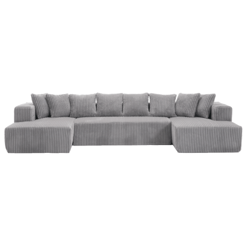 Bellemave® 131" U - shaped Modular Sectional Couch with 8 Pillows - Bellemave