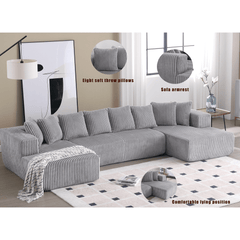 Bellemave® 131" U - shaped Modular Sectional Couch with 8 Pillows - Bellemave