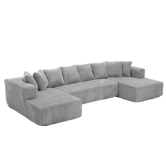 Bellemave® 131" U - shaped Modular Sectional Couch with 8 Pillows - Bellemave