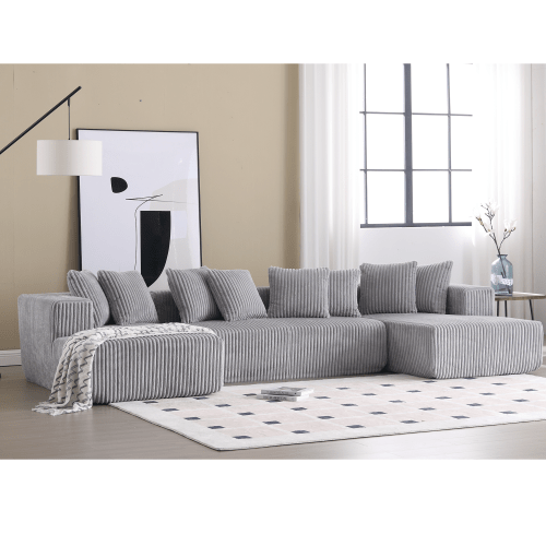 Bellemave® 131" U - shaped Modular Sectional Couch with 8 Pillows - Bellemave