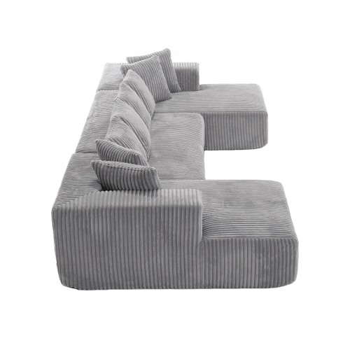Bellemave® 131" U - shaped Modular Sectional Couch with 8 Pillows - Bellemave