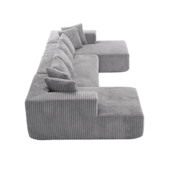 Bellemave® 131" U - shaped Modular Sectional Couch with 8 Pillows - Bellemave