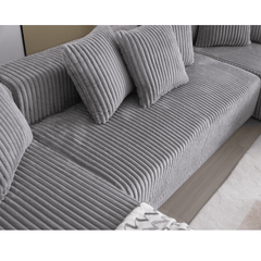 Bellemave® 131" U - shaped Modular Sectional Couch with 8 Pillows - Bellemave