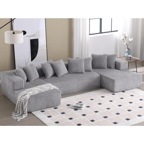 Bellemave® 131" U - shaped Modular Sectional Couch with 8 Pillows - Bellemave
