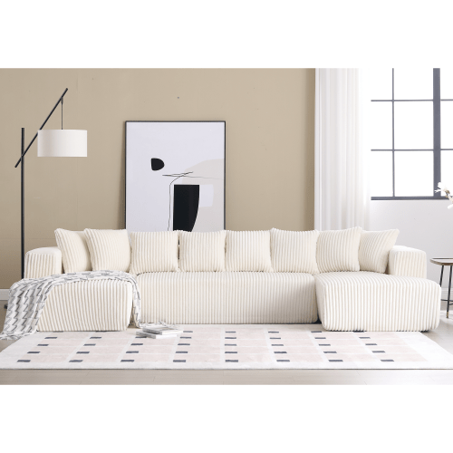 Bellemave® 131" U - shaped Modular Sectional Couch with 8 Pillows - Bellemave