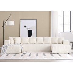 Bellemave® 131" U - shaped Modular Sectional Couch with 8 Pillows - Bellemave