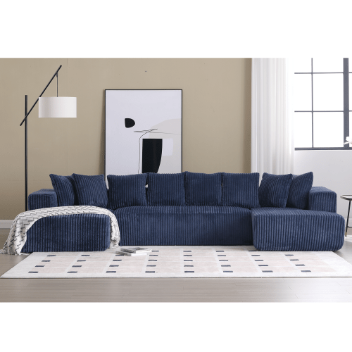 Bellemave® 131" U - shaped Modular Sectional Couch with 8 Pillows - Bellemave