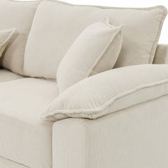 Bellemave® 133" Wide Seat Corduroy Modular Sectional Sofa with Armrest Pillow and Ottomans - Bellemave