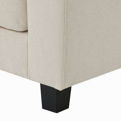 Bellemave® 133" Wide Seat Corduroy Modular Sectional Sofa with Armrest Pillow and Ottomans - Bellemave