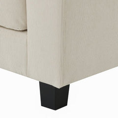 Bellemave® 133" Wide Seat Corduroy Modular Sectional Sofa with Armrest Pillow and Ottomans - Bellemave