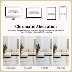 Bellemave® 133" Wide Seat Corduroy Modular Sectional Sofa with Armrest Pillow and Ottomans - Bellemave