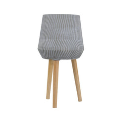 Bellemave® 14.6x14.6x28" Cement and Wood Plant Stand, Indoor Outdoor Plant Holder - Bellemave