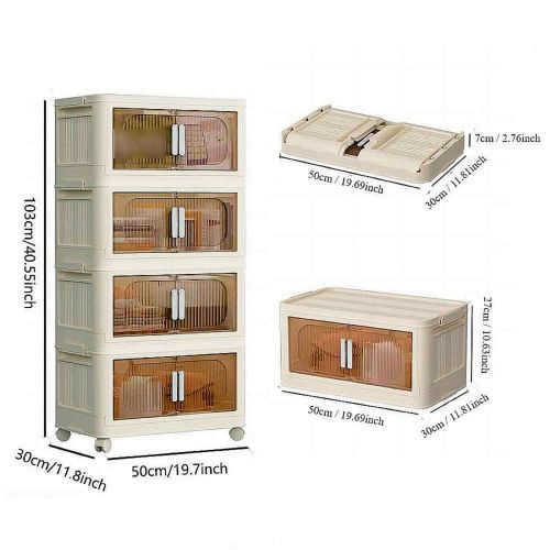 Bellemave® 19.69" Side Wide Folding Storage Cabinet with Magnetic Doo and Wheels - Bellemave