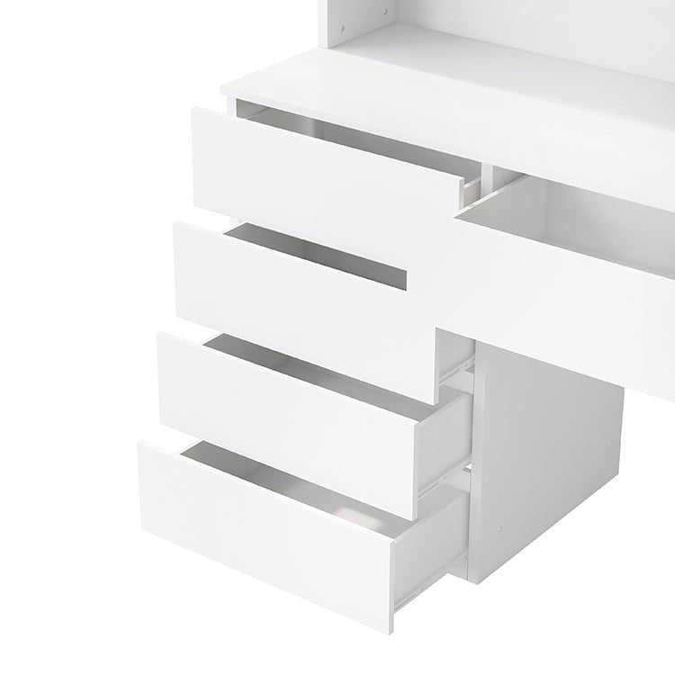Bellemave® 2 Door Wooden Storage Desk Wardrobe for Bedroom with Shelves and 8 Drawers - Bellemave