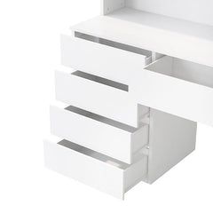 Bellemave® 2 Door Wooden Storage Desk Wardrobe for Bedroom with Shelves and 8 Drawers - Bellemave