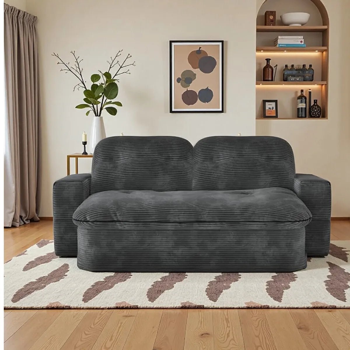 Bellemave® 2 - in - 1 Convertible Modular Sofa Bed with Memory Foam Mattress - No Assembly Required - Bellemave