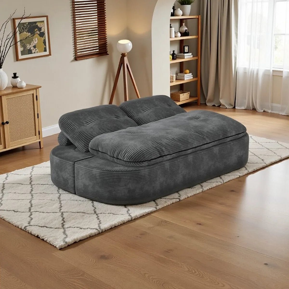 Bellemave® 2 - in - 1 Convertible Modular Sofa Bed with Memory Foam Mattress - No Assembly Required - Bellemave