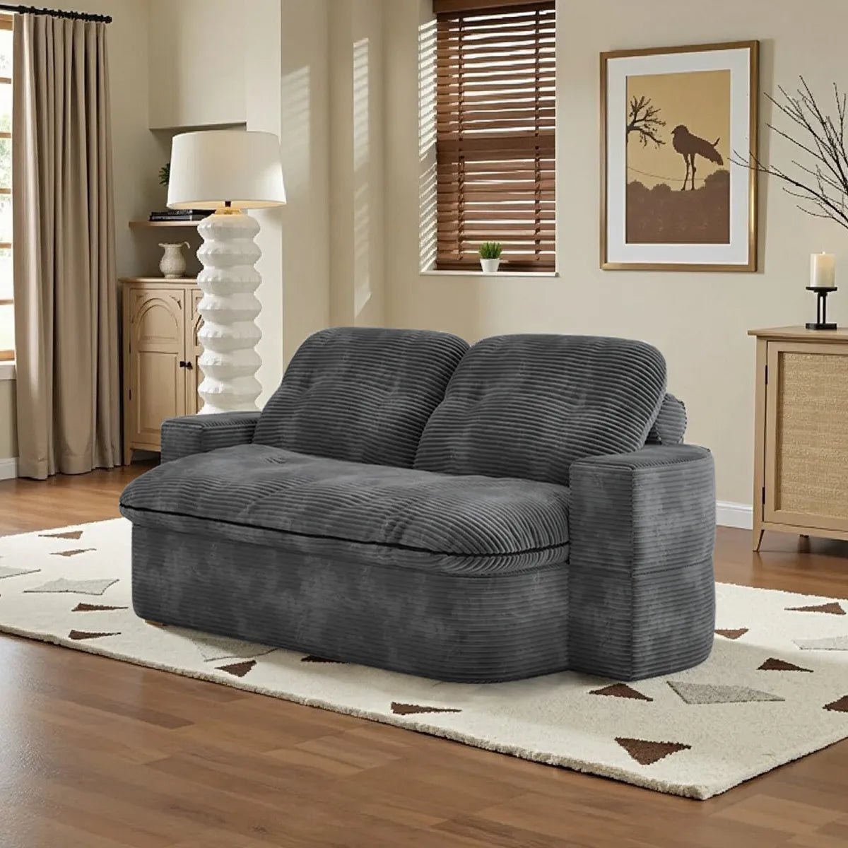 Bellemave® 2 - in - 1 Convertible Modular Sofa Bed with Memory Foam Mattress - No Assembly Required - Bellemave