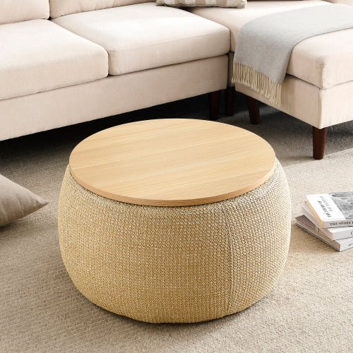 Bellemave® 2 in 1 Modern Round Storage Ottoman - Bellemave