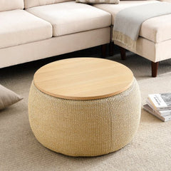 Bellemave® 2 in 1 Modern Round Storage Ottoman - Bellemave