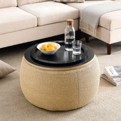 Bellemave® 2 in 1 Modern Round Storage Ottoman - Bellemave
