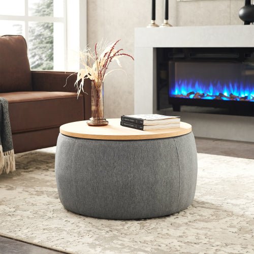 Bellemave® 2 in 1 Modern Round Storage Ottoman - Bellemave