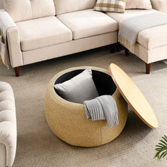 Bellemave® 2 in 1 Modern Round Storage Ottoman - Bellemave