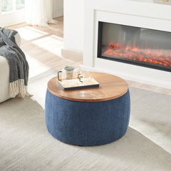 Bellemave® 2 in 1 Modern Round Storage Ottoman - Bellemave