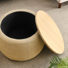Bellemave® 2 in 1 Modern Round Storage Ottoman - Bellemave