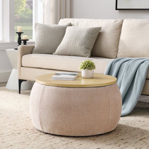 Bellemave® 2 in 1 Modern Round Storage Ottoman - Bellemave