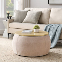 Bellemave® 2 in 1 Modern Round Storage Ottoman - Bellemave