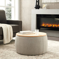 Bellemave® 2 in 1 Modern Round Storage Ottoman - Bellemave