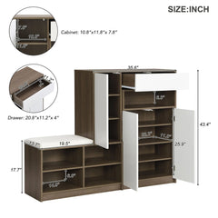 Bellemave® 2 - in - 1 Multi - functional Shoe Rack with Padded Seat and Adjustable Shelves - Bellemave