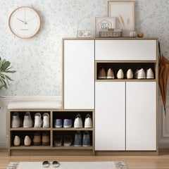 Bellemave® 2 - in - 1 Multi - functional Shoe Rack with Padded Seat and Adjustable Shelves - Bellemave