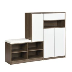 Bellemave® 2 - in - 1 Multi - functional Shoe Rack with Padded Seat and Adjustable Shelves - Bellemave
