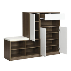 Bellemave® 2 - in - 1 Multi - functional Shoe Rack with Padded Seat and Adjustable Shelves - Bellemave