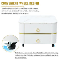 Bellemave® 2 - in - 1 Square Nesting Coffee Table with Wheels and Drawers - Bellemave