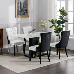 Bellemave® 2 - Pcs Set Modern High - end Tufted Solid Wood Contemporary PU and Velvet Upholstered Dining Chair with Wood Legs Nailhead Trim - Bellemave