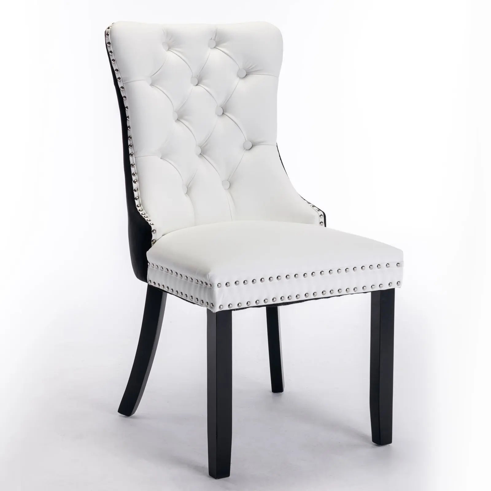 Bellemave® 2 - Pcs Set Modern High - end Tufted Solid Wood Contemporary PU and Velvet Upholstered Dining Chair with Wood Legs Nailhead Trim - Bellemave