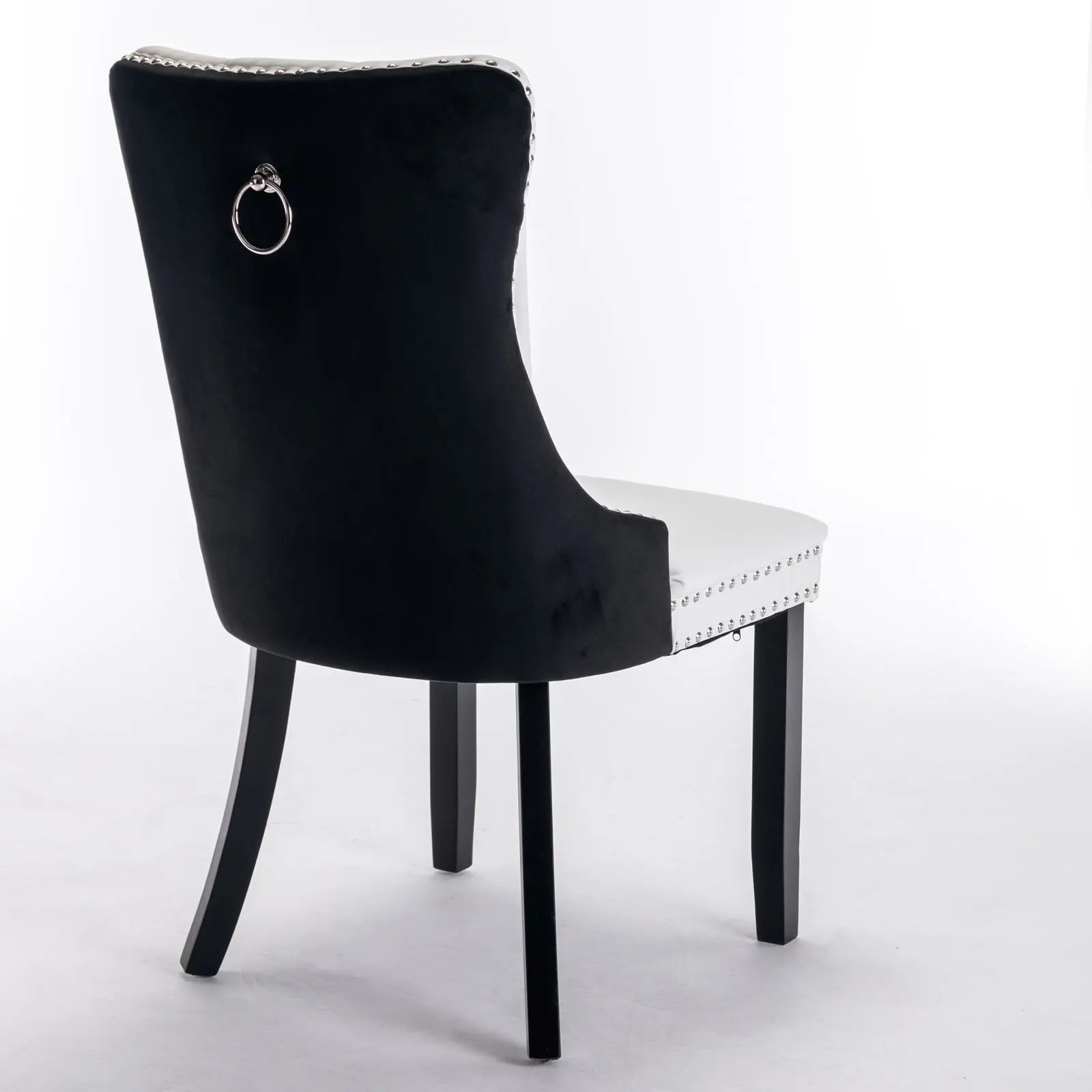 Bellemave® 2 - Pcs Set Modern High - end Tufted Solid Wood Contemporary PU and Velvet Upholstered Dining Chair with Wood Legs Nailhead Trim - Bellemave
