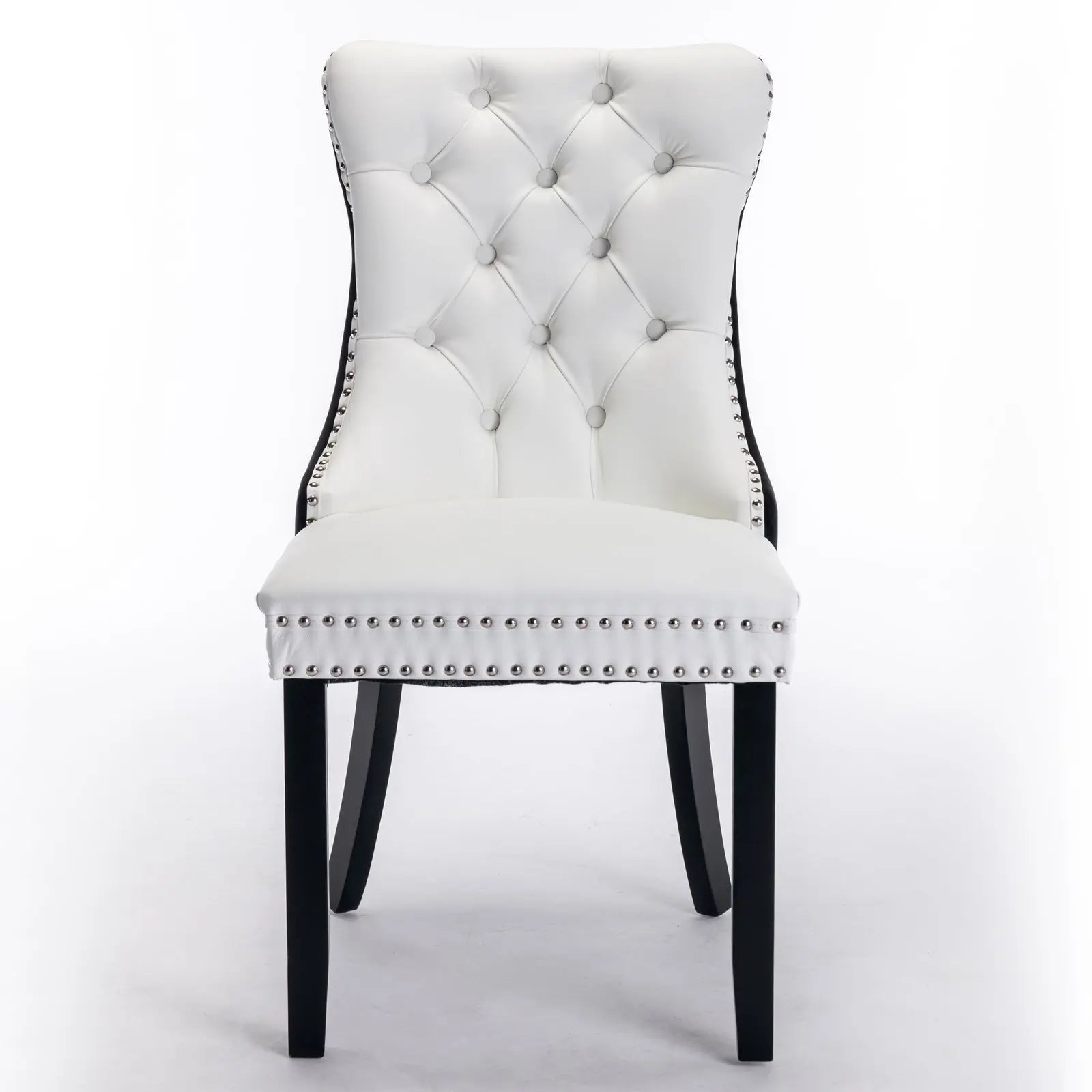 Bellemave® 2 - Pcs Set Modern High - end Tufted Solid Wood Contemporary PU and Velvet Upholstered Dining Chair with Wood Legs Nailhead Trim - Bellemave