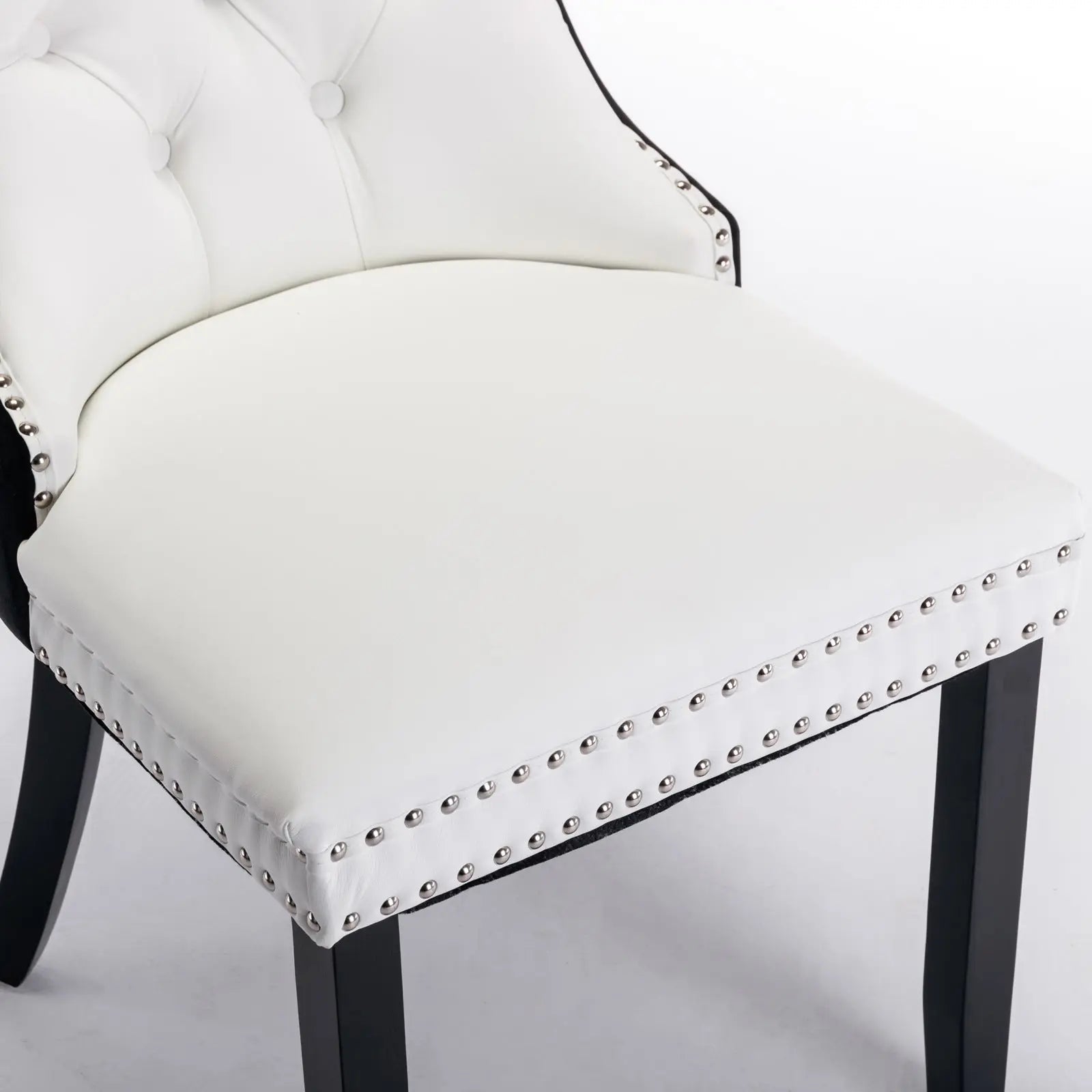 Bellemave® 2 - Pcs Set Modern High - end Tufted Solid Wood Contemporary PU and Velvet Upholstered Dining Chair with Wood Legs Nailhead Trim - Bellemave