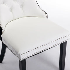 Bellemave® 2 - Pcs Set Modern High - end Tufted Solid Wood Contemporary PU and Velvet Upholstered Dining Chair with Wood Legs Nailhead Trim - Bellemave