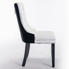 Bellemave® 2 - Pcs Set Modern High - end Tufted Solid Wood Contemporary PU and Velvet Upholstered Dining Chair with Wood Legs Nailhead Trim - Bellemave