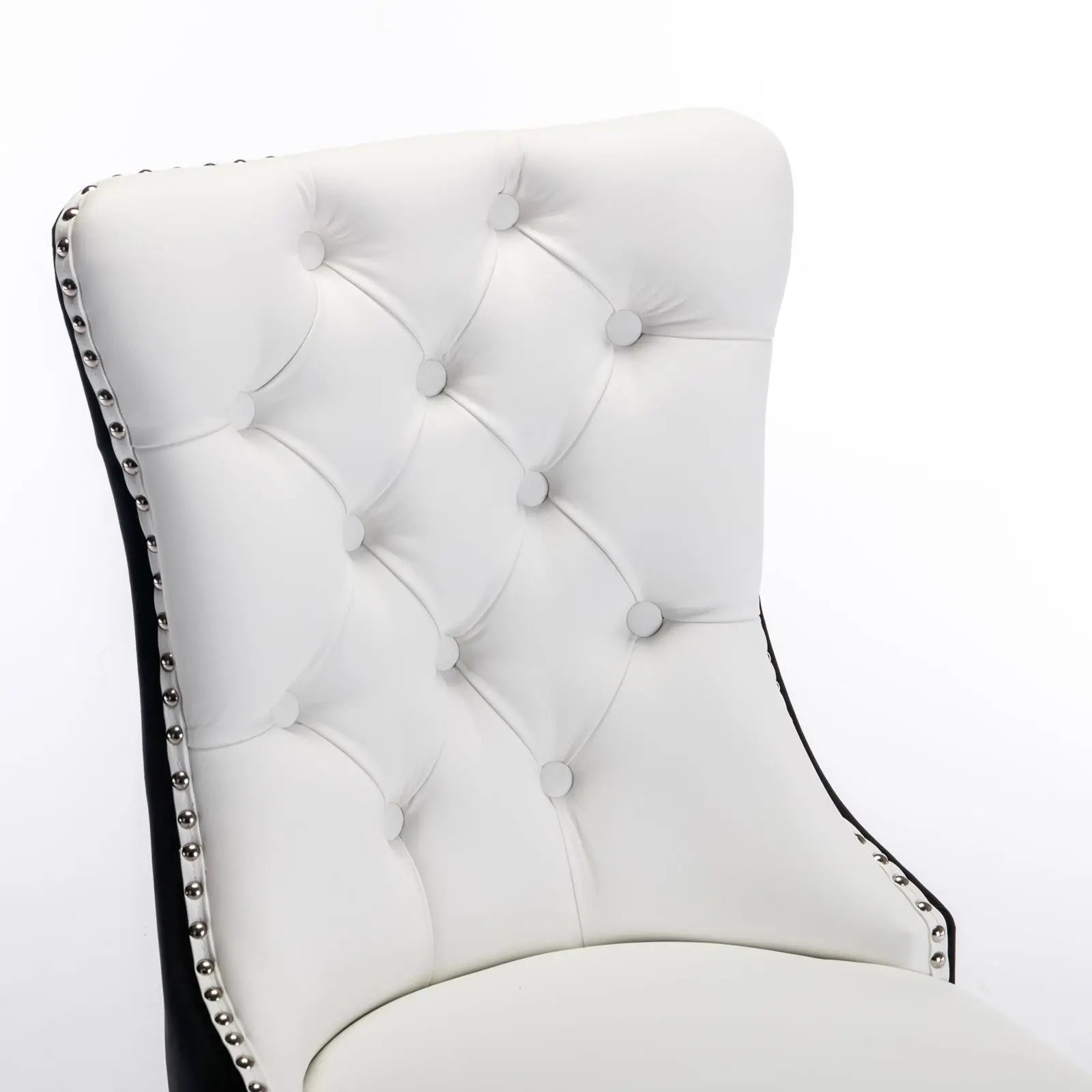 Bellemave® 2 - Pcs Set Modern High - end Tufted Solid Wood Contemporary PU and Velvet Upholstered Dining Chair with Wood Legs Nailhead Trim - Bellemave